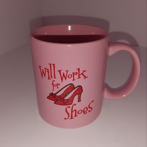 🆕Will Work For Shoes! Pink & Red Polkadot High Heel Coffee Mug - SUPER CUTE!!
